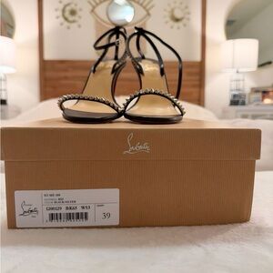 Christian Louboutin SO ME 100. Black Heels with Silver Accents